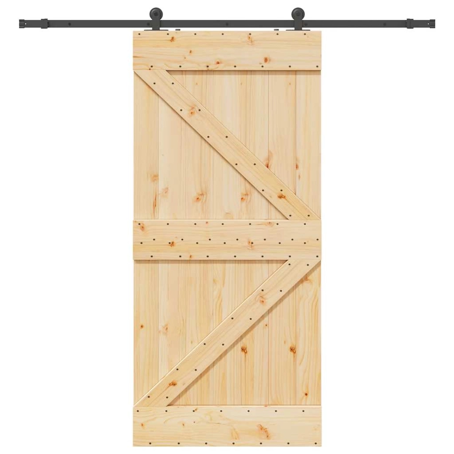 vidaXL Schiebetür mit Beschlag 100x210 cm Massivholz Kiefer 3332627 günstig online kaufen