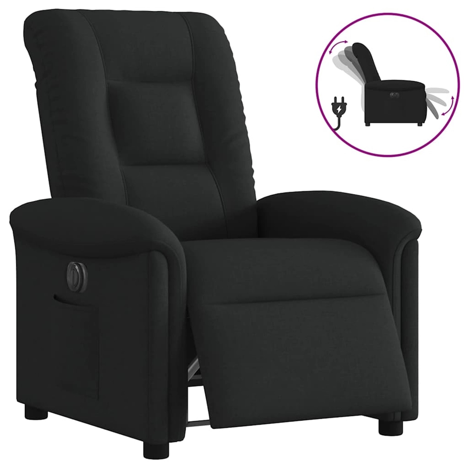 vidaXL Relaxsessel Elektrisch Schwarz Stoff 3303236 günstig online kaufen