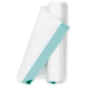 Brabantia Müllbeutel PerfectFit 30L Rolle, weiße Abfallsäcke mit Zugband.