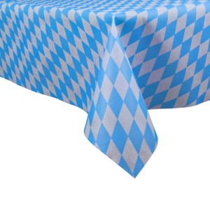 Sensalux Vlies-Tischdecke in Bayrischblau mit Rautenmuster, 1 x 2,5 m.