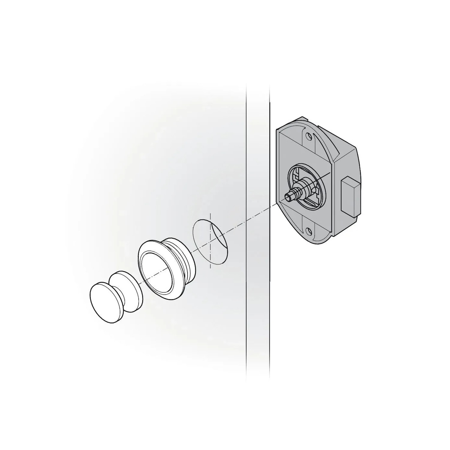 SOTECH Push Lock Magnet Schloss 50 x 40 x 20 mm Grau für Boot und Caravan_3
