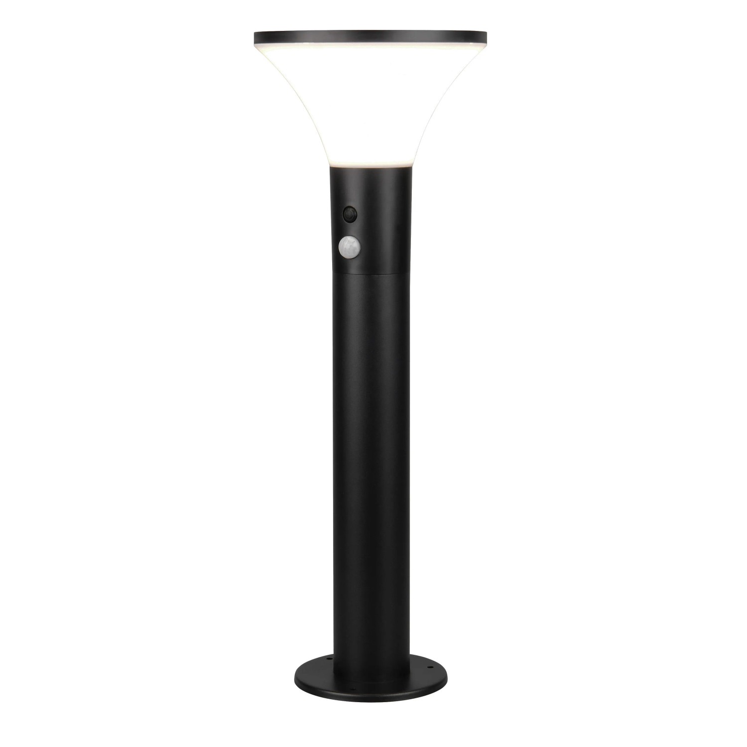 Reality LED-Poller Gorda, Solar-Wegeleuchte mit Bewegungsmelder, Schwarz matt.
