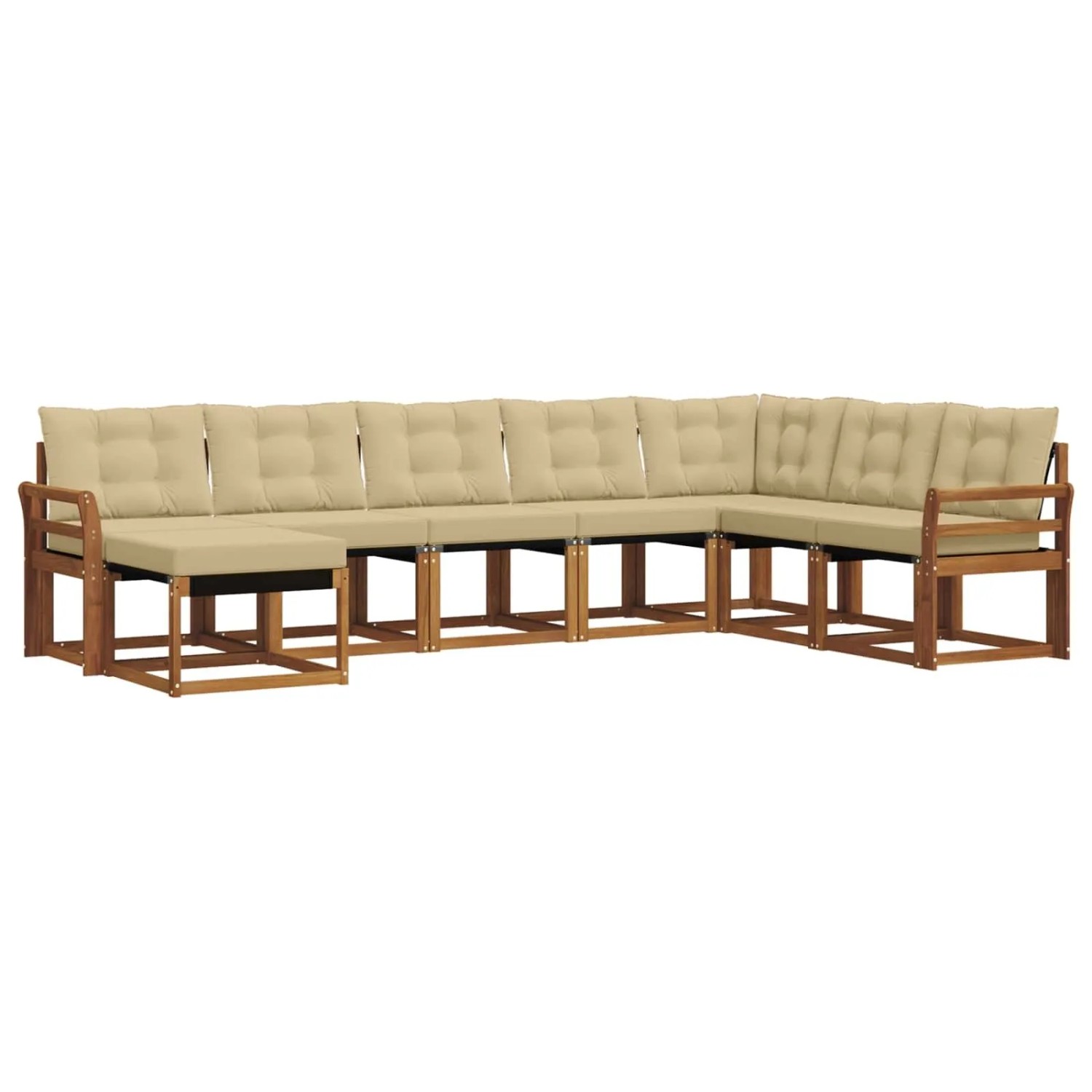vidaXL Sofa Set mit Kissen 8-Tlg Natur und Beige 3368956