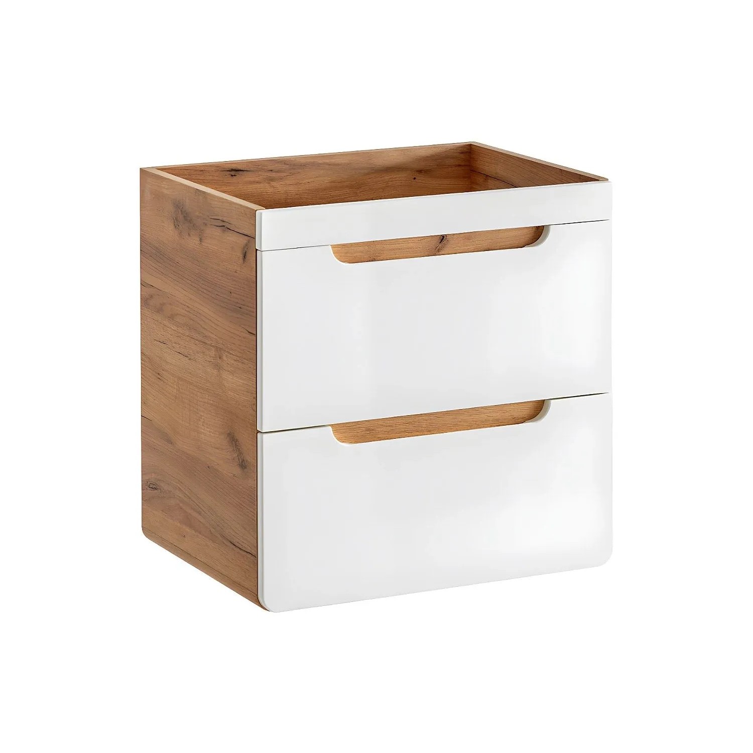 Vente-unique Waschbeckenunterschrank Aruba Naturfarben Hell  Weiß 60 cm