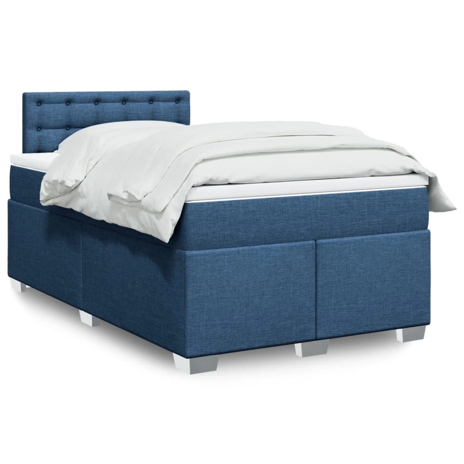 vidaXL Boxspringbett mit Matratze Blau 120x190 cm Stoff 3288147 günstig online kaufen