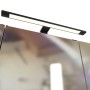 Held Möbel Rom Spiegelschrank 70 cm, weiß, mit schwarzer LED-Aufsatzleuchte.