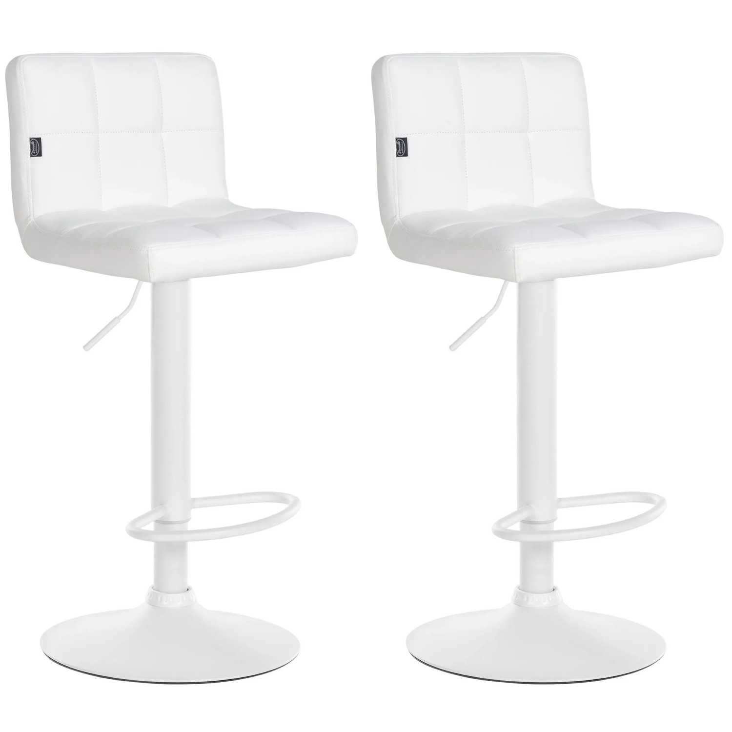 CLP 2er Set Barhocker Feni Kunstleder Weiß/Weiß