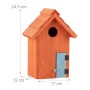 Relaxdays Nistkasten Holz Orange Abschließbar 24,5 cm x 17 cm x 12 cm 0,5 kg_3