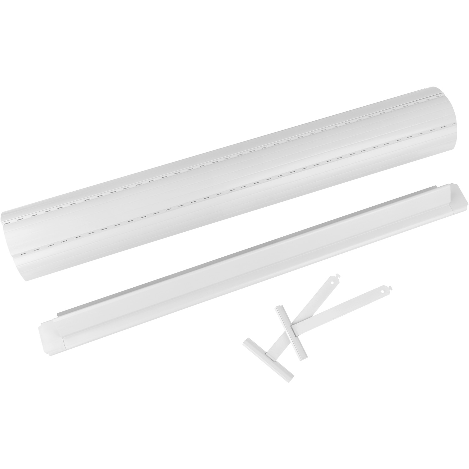 Schellenberg Rolladenpanzer-Set Mini, 120x140 cm, grau, mit Endleiste und Aufhängungen.