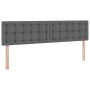 vidaXL Bett mit LED-Lichtleisten Dunkelgrau 200 x 200 cm Stoff 3371592_11