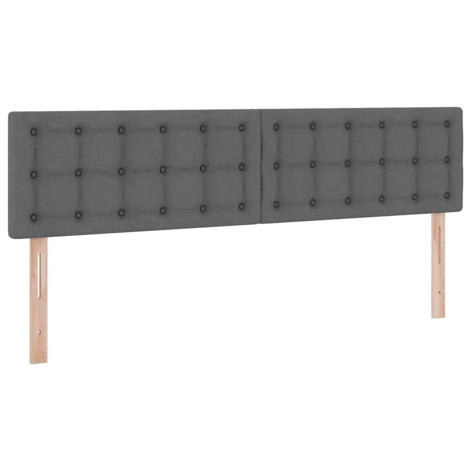 vidaXL Bett mit LED-Lichtleisten Dunkelgrau 200 x 200 cm Stoff 3371592_11