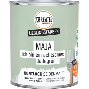 CREATE! by OBI Buntlack Lieblingsfarbe Maja Jadegrün Seidenmatt 0,75 l