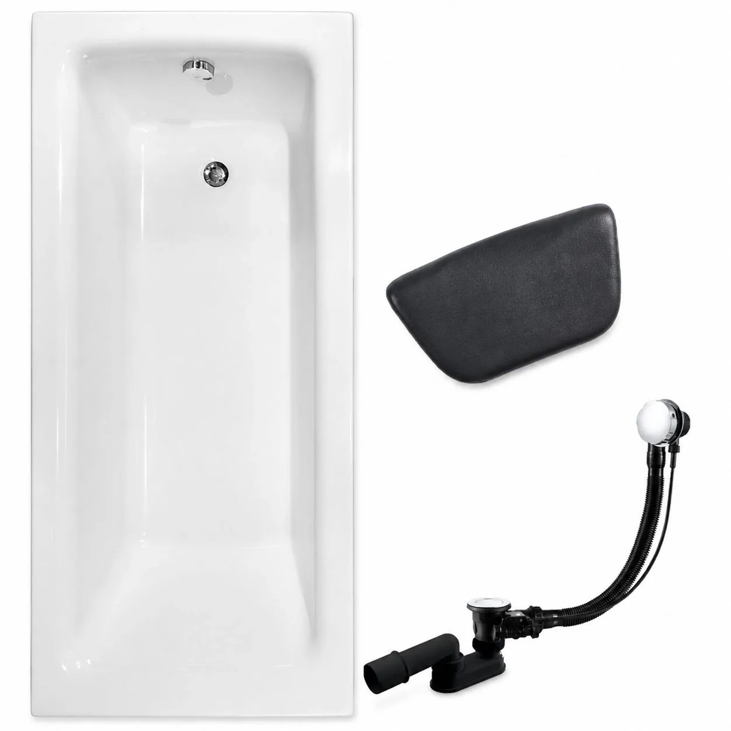 KOLMAN Badewanne Rechteck 100 x 70 Cm Mit Kopfstütze Inkl. Ablauf Und Füße