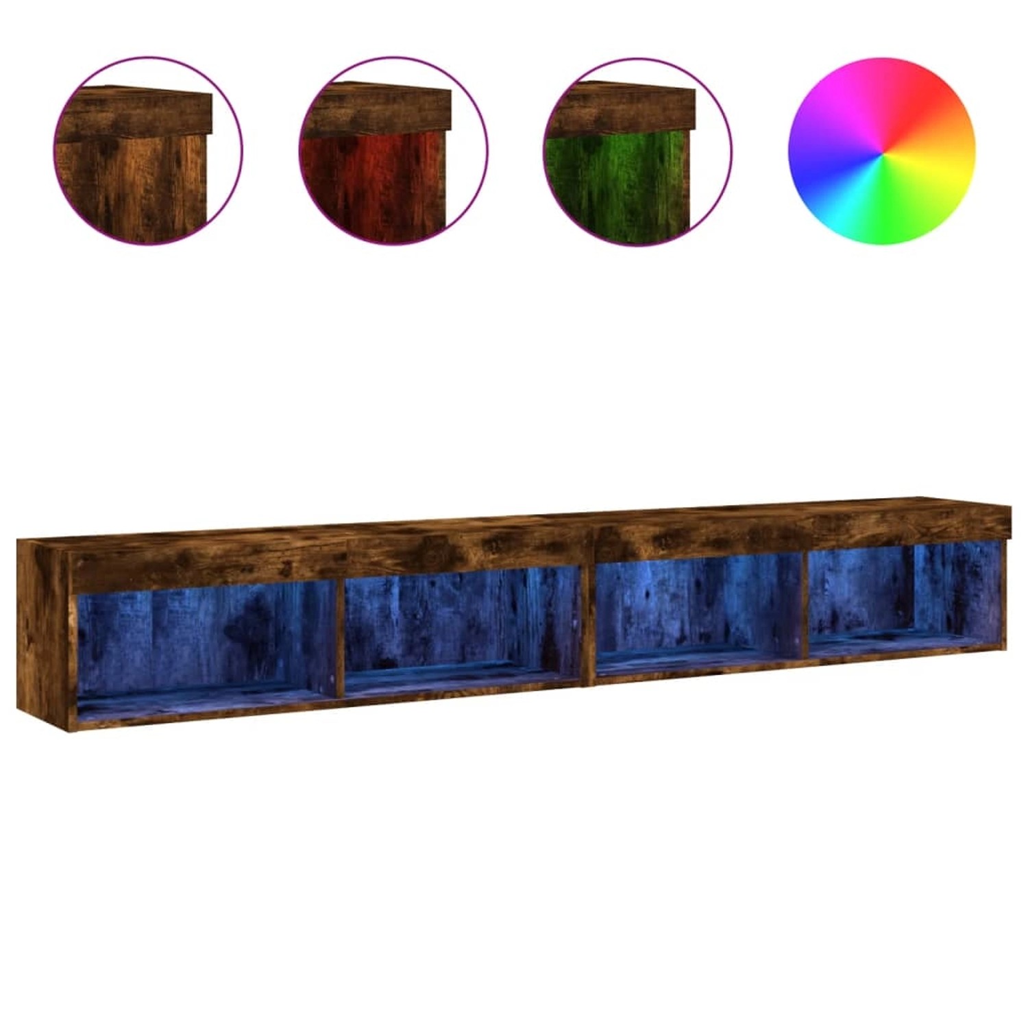 vidaXL TV-Schränke mit LED-Leuchten 2 Stk. Räuchereiche 100x30x30 cm günstig online kaufen