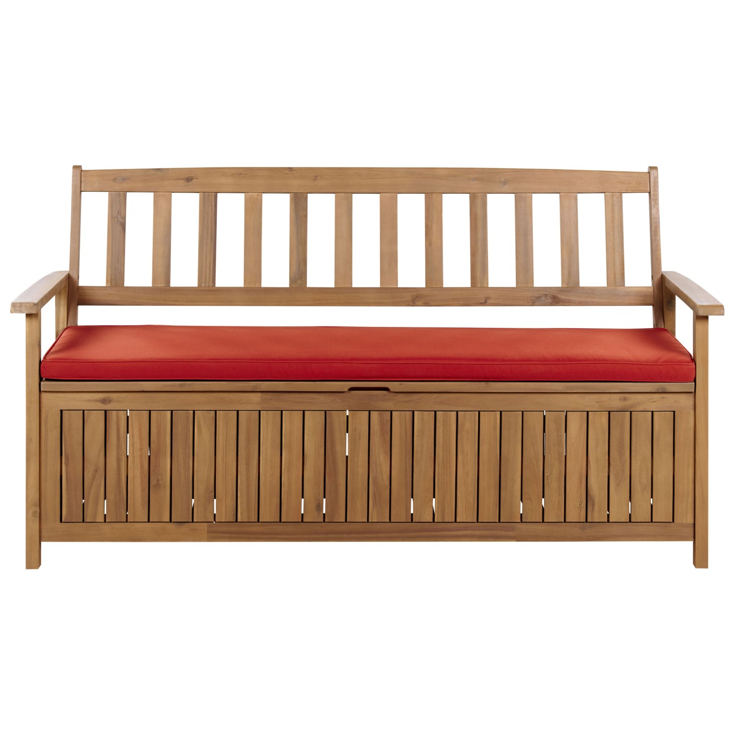 Beliani Gartenbank Heller Holzfarbton Rot 60x160x91 günstig online kaufen