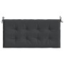 Schwarze vidaXL Gartenbank Auflage (120x50 cm) aus Oxford-Gewebe mit Bindebändern.
