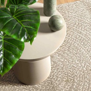 Cremefarbener vidaXL Outdoor-Teppich ZIZUR (200x290 cm) in Jute-Optik.
