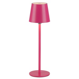 Pinke Akku-LED-Tischleuchte Boteria, dimmbar, für Innen & Außen. Dekoleuchte mit Flaschenaufsatz.