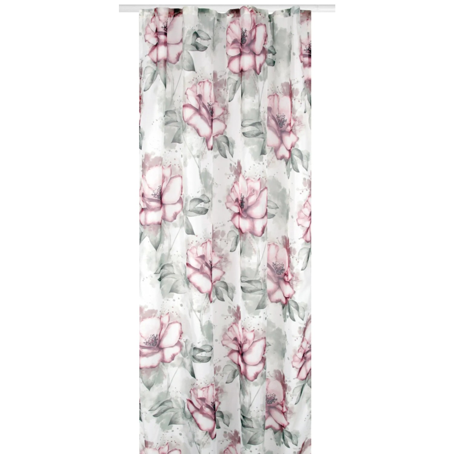 Arsvita Gardine Universalband 140 cm x 245 cm Voile mit Druck Flower 2er Pack