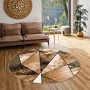 Runder, grüner Designer Teppich "Brilliant Magic" von Pergamon, 120cm Durchmesser, mit geometrischem Muster.