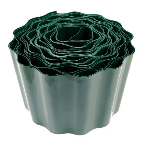 Grüne Jardinion Rasenkante aus PET-Kunststoff, 9m x 10cm, für Beeteinfassung im Garten.