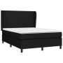 Schwarzes vidaXL Boxspringbett 140x190 cm mit Matratze und Kopfteil.