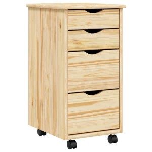 vidaXL Rollwagen mit Schreibtisch MOSS Klarlack 34 x 39 x 65,5 cm 42032405