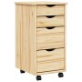 vidaXL Rollwagen mit Schreibtisch MOSS Klarlack 34 x 39 x 65,5 cm 42032405