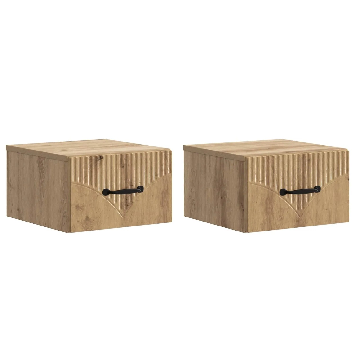 vidaXL Wandmontierter Nachttisch 2 Stk Artisan-Eiche 34,5 x 33 x 20 cm 898954
