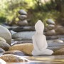 Relaxdays Buddha Figur Kunststoff Weiß Wetterfest Frostsicher 17 cm x 11,5 cm x 8 cm 90 g_2