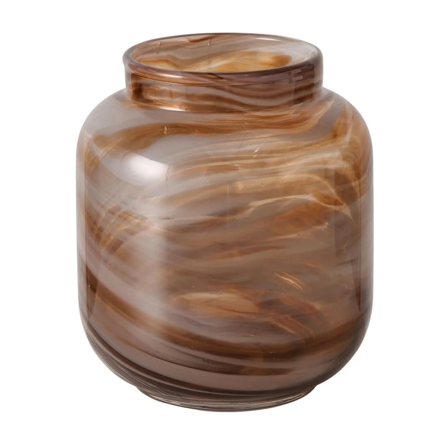 Boltze Vase Marblo Glas Ø 10,5 cm x 13,5 cm Braun