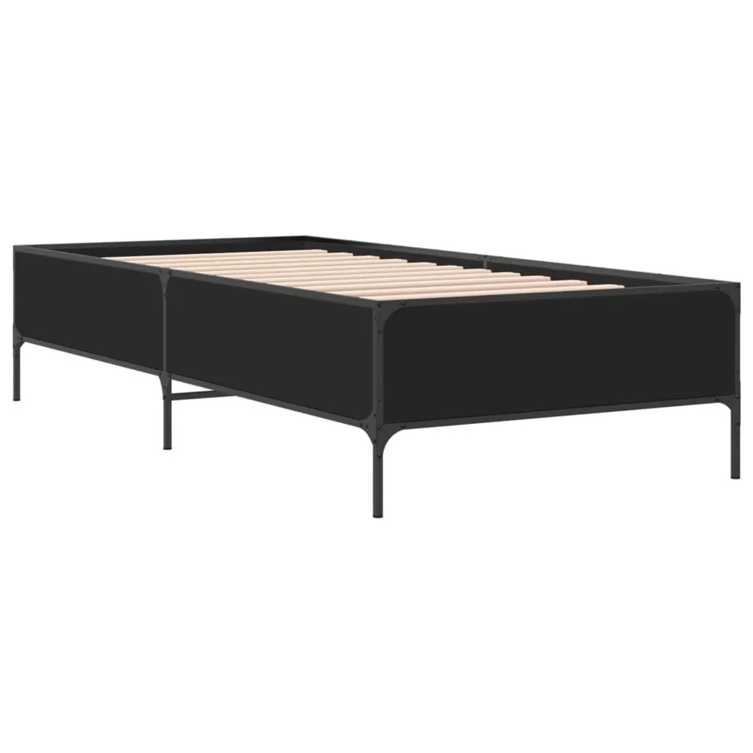vidaXL Bettgestell Schwarz 100x200 cm Holzwerkstoff und Metall 844961 günstig online kaufen