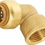 Steck-Winkel, Messing, Ø 18 mm x 24,1 mm (Rp 3/4) für Heizung und Wasserinstallation.