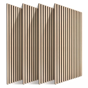 Relaxdays Akustikpaneele 4er Pack MDF Eiche Hell Schallschluckend 120 cm x 60 cm x 2 cm 5,3 kg