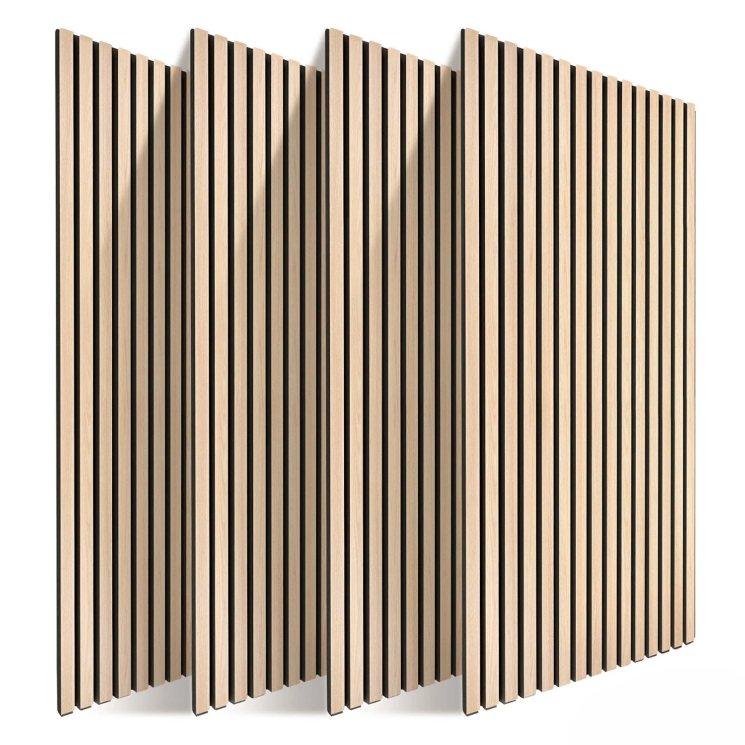 Relaxdays Akustikpaneele 4er Pack MDF Eiche Hell Schallschluckend 120 cm x 60 cm x 2 cm 5,3 kg