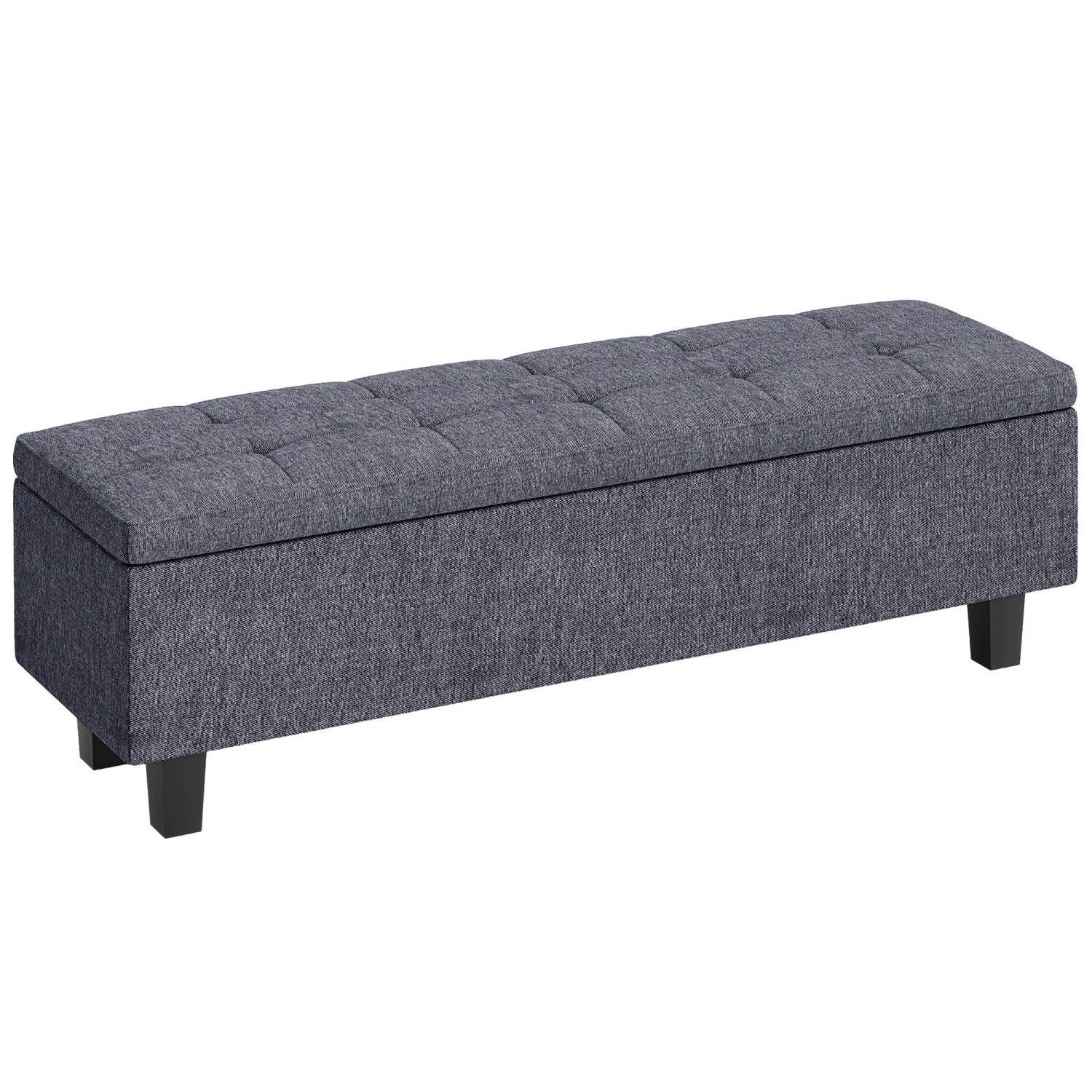 HOMCOM Sitzbank Stauraum Polsterbank Leinenoptik 138 x 40 x 45 cm Dunkelgrau