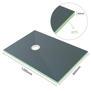 AICA Duschwanne 120x80cm aus XPS mit Ablaufgarnitur und -schlauch, ideal für barrierefreie Duschen.