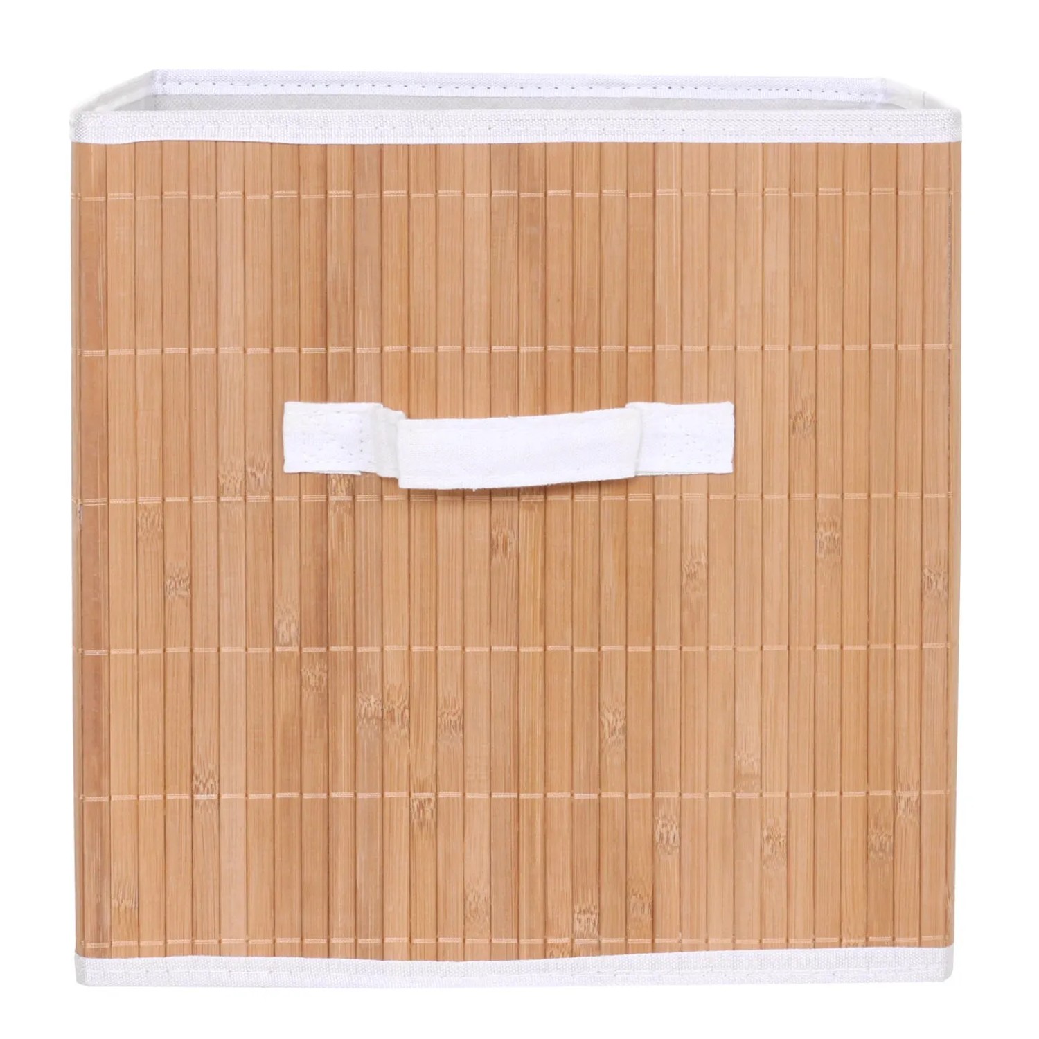MCW Faltbox 4er-Set aus Bambus mit Tragegriff, ideal zur Aufbewahrung.
