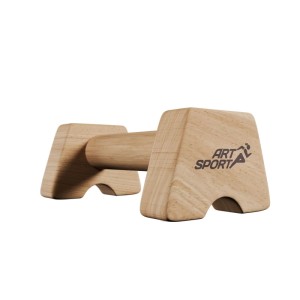 ArtSport Holz Liegestützgriffe M für Calisthenics und Krafttraining. Robuste, natürliche Holzgriffe für sicheren Halt beim Home Workout.