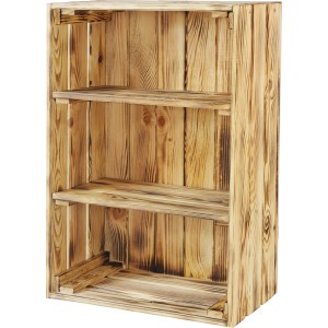 2er Set Einlegeböden für Holzkisten, Kiefer geflammt. Verwandeln Kisten in Regale.