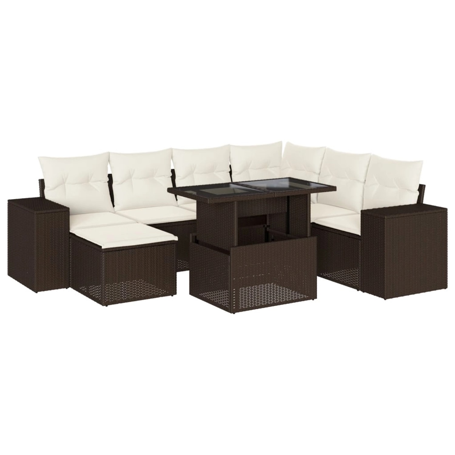 vidaXL 8-Tlg Garten-Sofagarnitur mit Kissen Braun Poly Rattan 3269333 günstig online kaufen