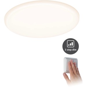 Rundes Paulmann LED-Einbaupanel Veluna, dimmbar, mit Schalter und Hand. Einbaustrahler für Decken.