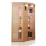 Dewello Infrarotkabine Lakefield 3 für 2 Personen aus Hemlock Tannenholz mit Glasfront.
