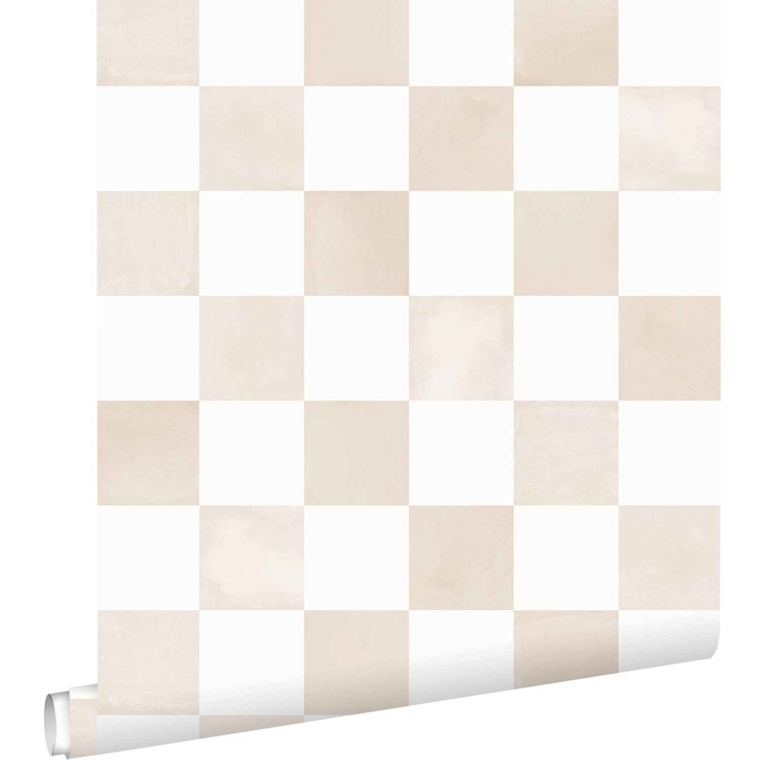 ESTAhome Tapete Karomuster Beige und Weiß 53 cm x 10.05 m günstig online kaufen