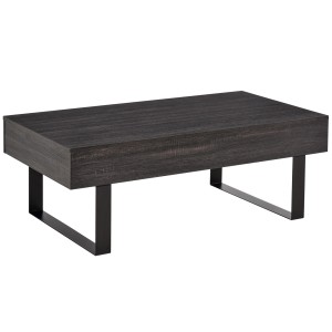 Dunkelgrauer HOMCOM Couchtisch aus Spanplatte und Eisen, 110x60x40 cm.