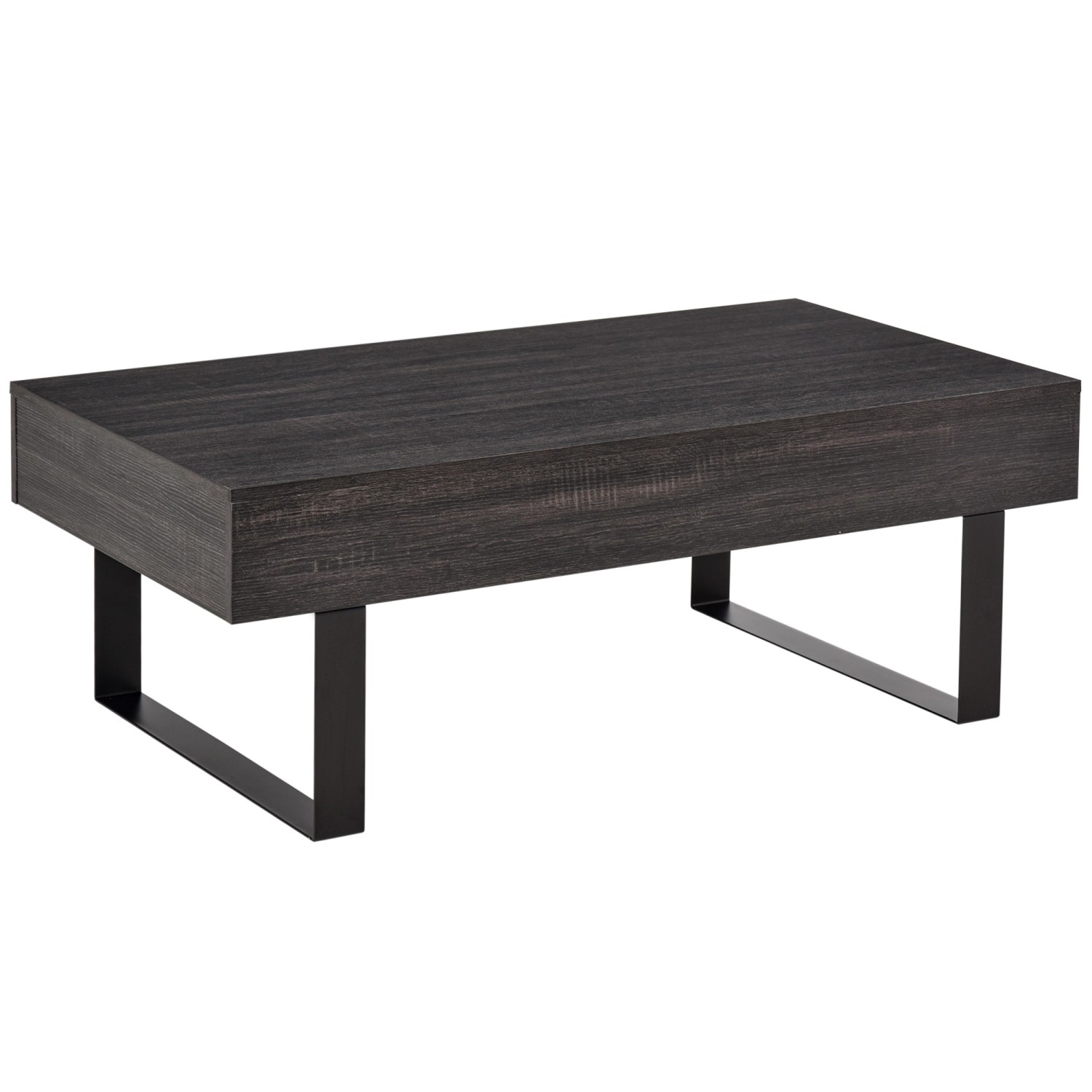 HOMCOM Couchtisch  Spanplatte Eisen Dunkelgrau 110B x 60T x 40H cm günstig online kaufen