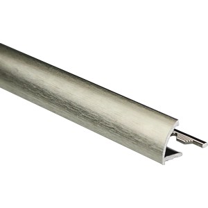 Gebürstete, titanfarbene Viertelkreis Fliesenschiene aus Aluminium, 12,5mm x 1m.