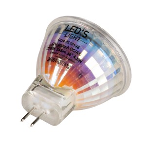 Klare dimmbare GU4 LED Lampe, 4,5W, 2700K, ideal für Akzentbeleuchtung.