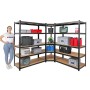 PROREGAL Mega Deal: Eckregal & 2 Schwerlastregale Taurus, 180x210x60 cm, schwarz, mit diversen Gegenständen befüllt.