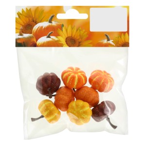 8er Set Deko Kürbisse, 2 cm, in verschiedenen Herbstfarben, ideal für die Herbstdekoration.